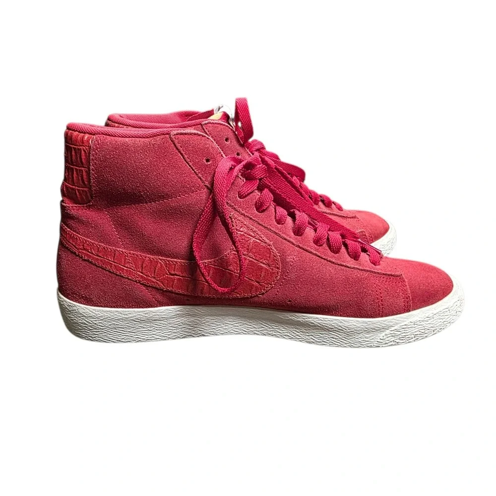 Nike Blazer Mid Premium Gym‎ High Top Sneakers Red Suede VTG 638261-601 Mens 10